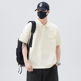 新款 纯棉口袋翻领polo衫 男装 男士 打底衫 t恤夏季 上衣潮牌半袖 短袖