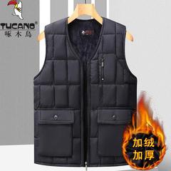 啄木鸟爸爸秋冬装中老年马甲男士加绒加厚棉背心爷爷冬季保暖坎肩