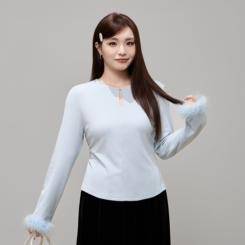 胖mm拼接袖德绒打底衫2025秋冬新款大码女装200斤显瘦内搭T恤上衣