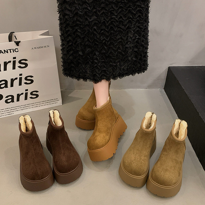 轻奢百搭增高雪地靴女款加绒勃肯鞋短靴冬季新款加厚保暖东北棉鞋,女鞋,时尚雪地靴,淘宝优惠券,粉丝福利购,淘宝优惠卷