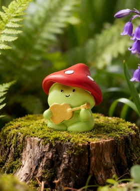 可爱蘑菇卡通树脂立体桌面摆件