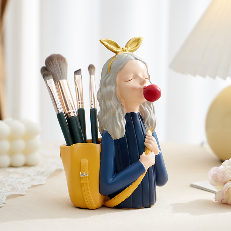 创意笔筒可爱桌面收纳盒治愈小摆件办公室文具用品女孩教师节礼物,收纳整理,笔筒,淘宝优惠券,粉丝福利购,淘宝优惠卷