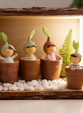 可爱蔬菜小人木质装饰摆件