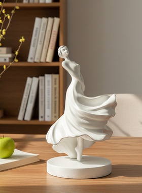 现代简约白色人物雕塑摆件