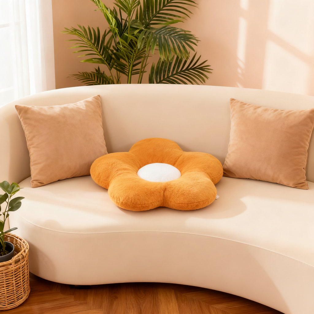 可爱花朵造型毛绒装饰摆件