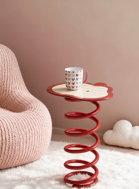 客厅轻奢弹簧造型金属边几摆件