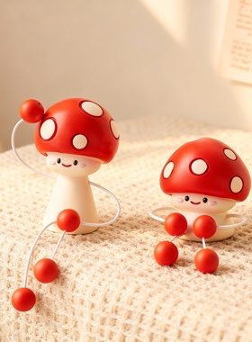可爱红色蘑菇卡通桌面装饰摆件