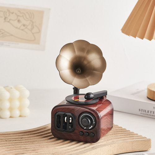 怀旧氛围感桌面留声机装饰摆件