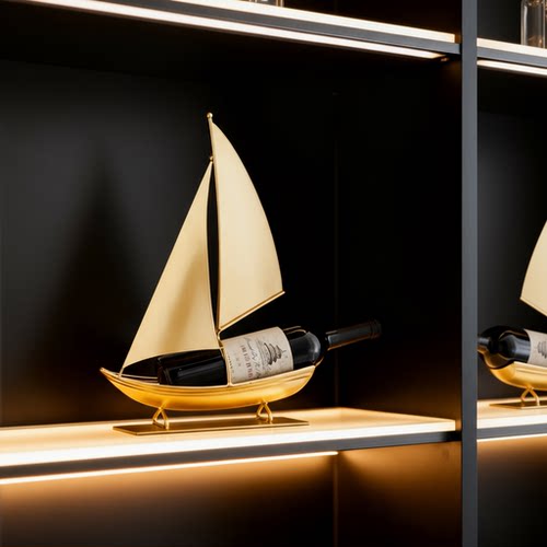 创意帆船造型红酒架金属酒瓶架