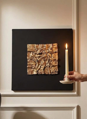 复古抽象黑色方形墙面装饰摆件