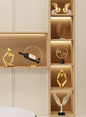 客厅酒柜装饰品摆件家居饰品创意红酒架办公室轻奢高档工艺品摆设