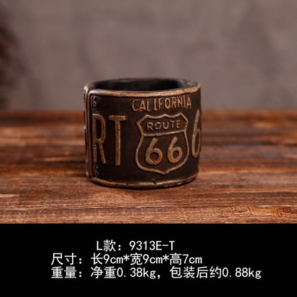 美式复古水泥烟灰缸创意客厅餐厅茶几桌面摆件个性酒吧怀旧小摆设