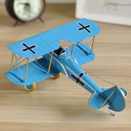复古美式飞机模型摆件铁皮家居客厅小装饰品儿童房间摆设摄影道具