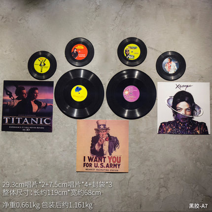 创意复古唱片工业风墙上餐厅酒吧墙壁墙面装饰品咖啡店背景墙挂件