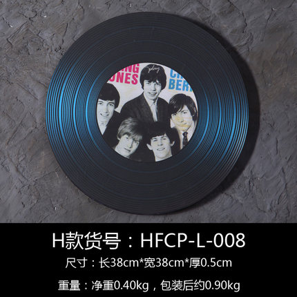 个性KTV墙饰装饰品创意酒吧咖啡厅黑胶唱片木板壁挂墙面复古挂件