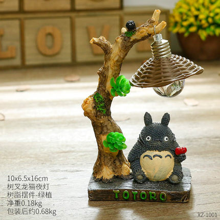 可爱龙猫书桌小摆设创意家居客厅房间卧室床头柜少女心装饰品摆件