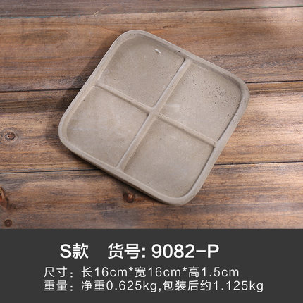 美式创意网咖店酒吧水泥花盆装饰阳台复古仿真植物盆栽工艺品摆设