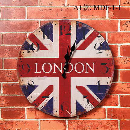 美式复古怀旧挂钟客厅餐厅墙上小挂件创意田园乡村钟表装饰品壁饰