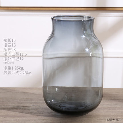 现代简约卫生间玄关餐厅餐桌插花干花装饰品摆件透明玻璃花瓶摆设