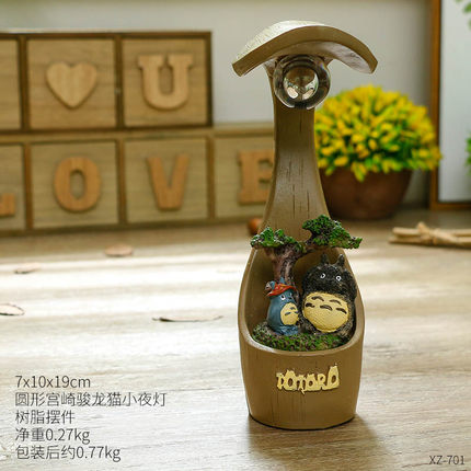 可爱龙猫书桌小摆设创意家居客厅房间卧室床头柜少女心装饰品摆件