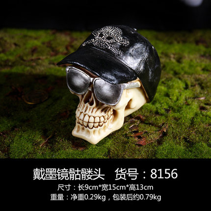 复古骷髅头模型摆设创意酒吧KTV网咖柜台服装店装饰品办公桌摆件
