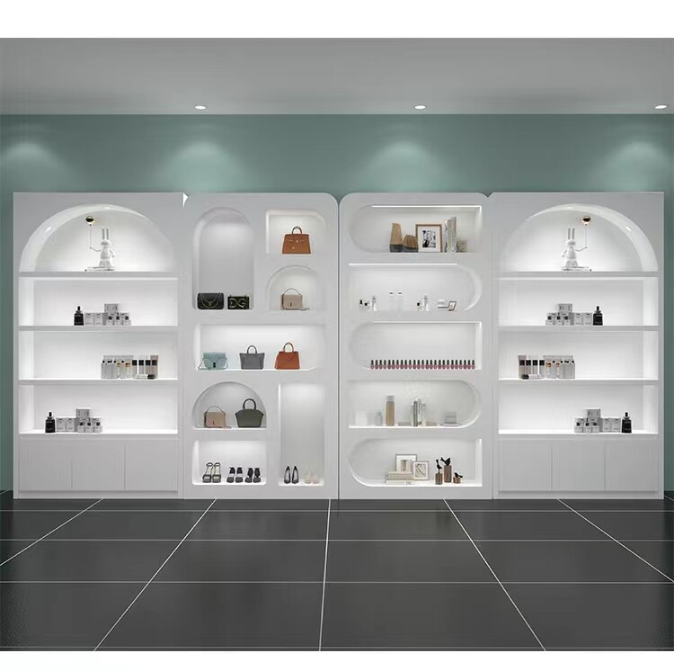 化妆品展示柜公司隔段展架定制