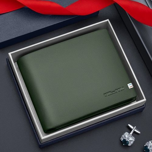 英皇保罗男士真皮短款钱包2025简约轻奢青年零钱包送男友卡包批发