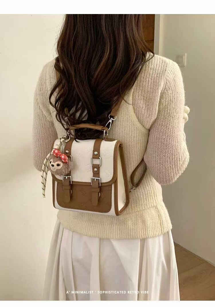 2026新款时尚潮流百搭初高中生学院风双肩包单肩斜挎手提多用女包