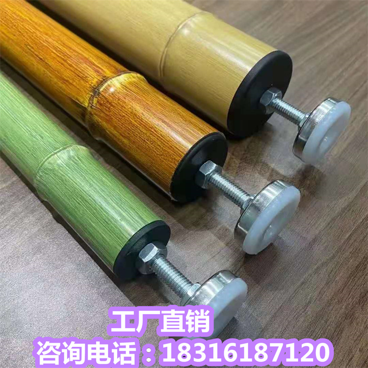 新品竹节木纹铝合金空心圆管新型天花吊顶材料仿竹管餐厅隔断装饰