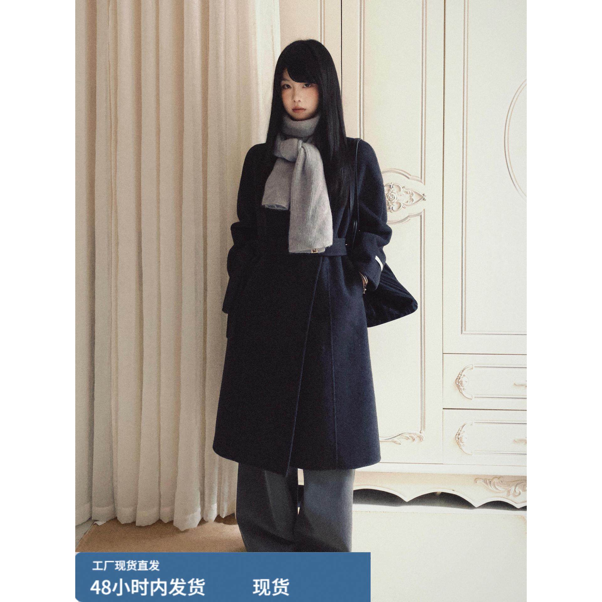 黑色正肩毛呢外套女秋冬季2025新款韩系高级感中长款加厚呢子大衣,运动/瑜伽/健身/球迷用品,广场舞套装,淘宝优惠券,粉丝福利购,淘宝优惠卷