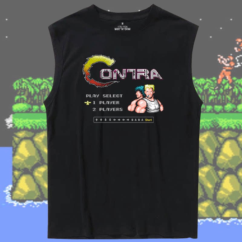 魂斗罗无袖T恤 衫FC红白机经典怀旧童年记忆小霸王学习机游戏背心