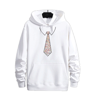 赌侠赌圣周星驰同款外套个性彩色领带学生百搭宽松带帽衫连帽卫衣