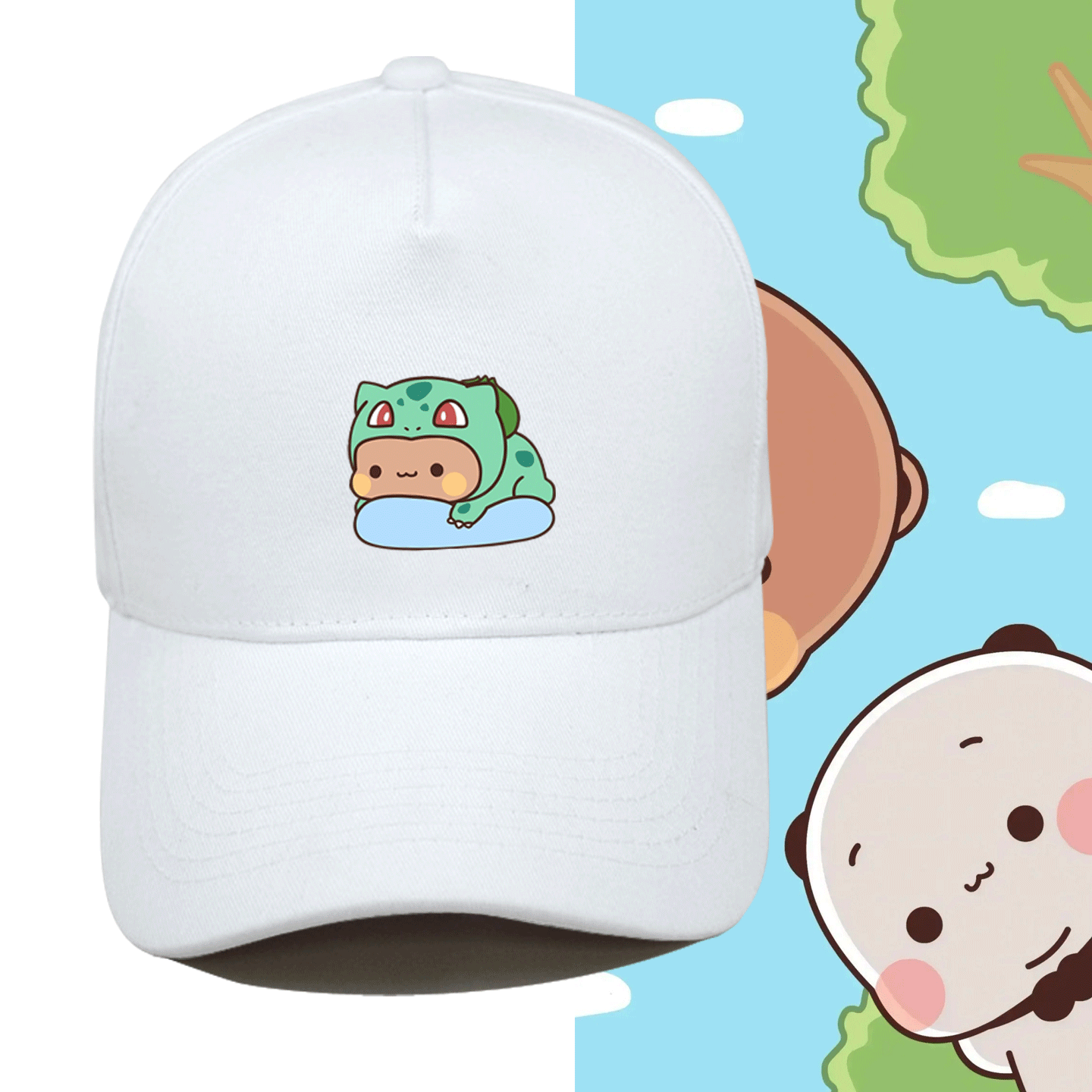 一二和布布动漫周边可定制鸭舌帽棒球帽动物卡通印花男女秋冬情侣