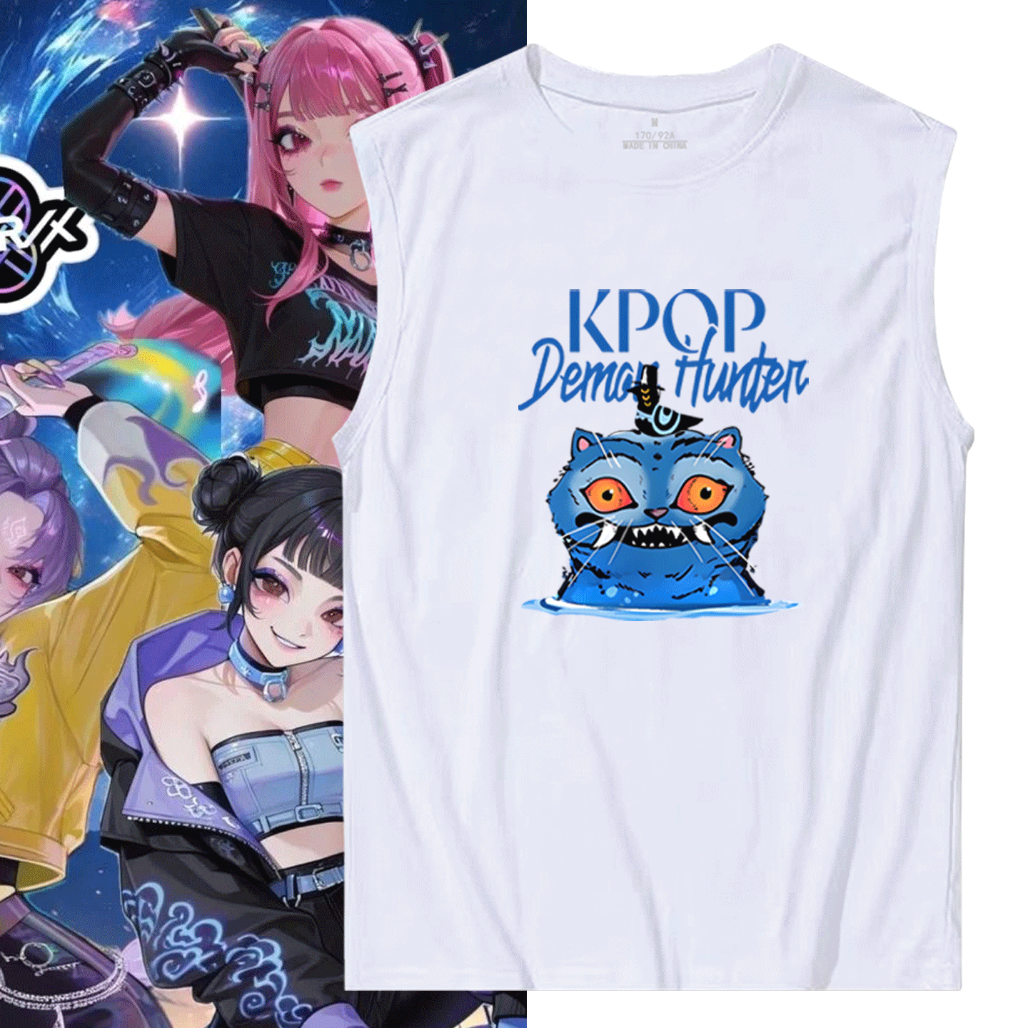 kpop demon hunters猎魔女团男女夏可定制无袖T恤背心周边小老虎