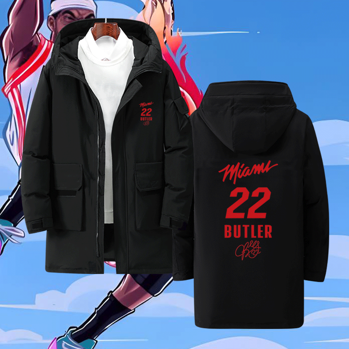 热火巴特勒韦德篮球周边羽绒服