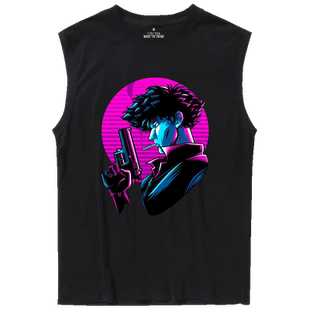 2020夏新款星际牛仔赏金猎人动漫周边纯棉背心坎肩宽松无袖T恤衫