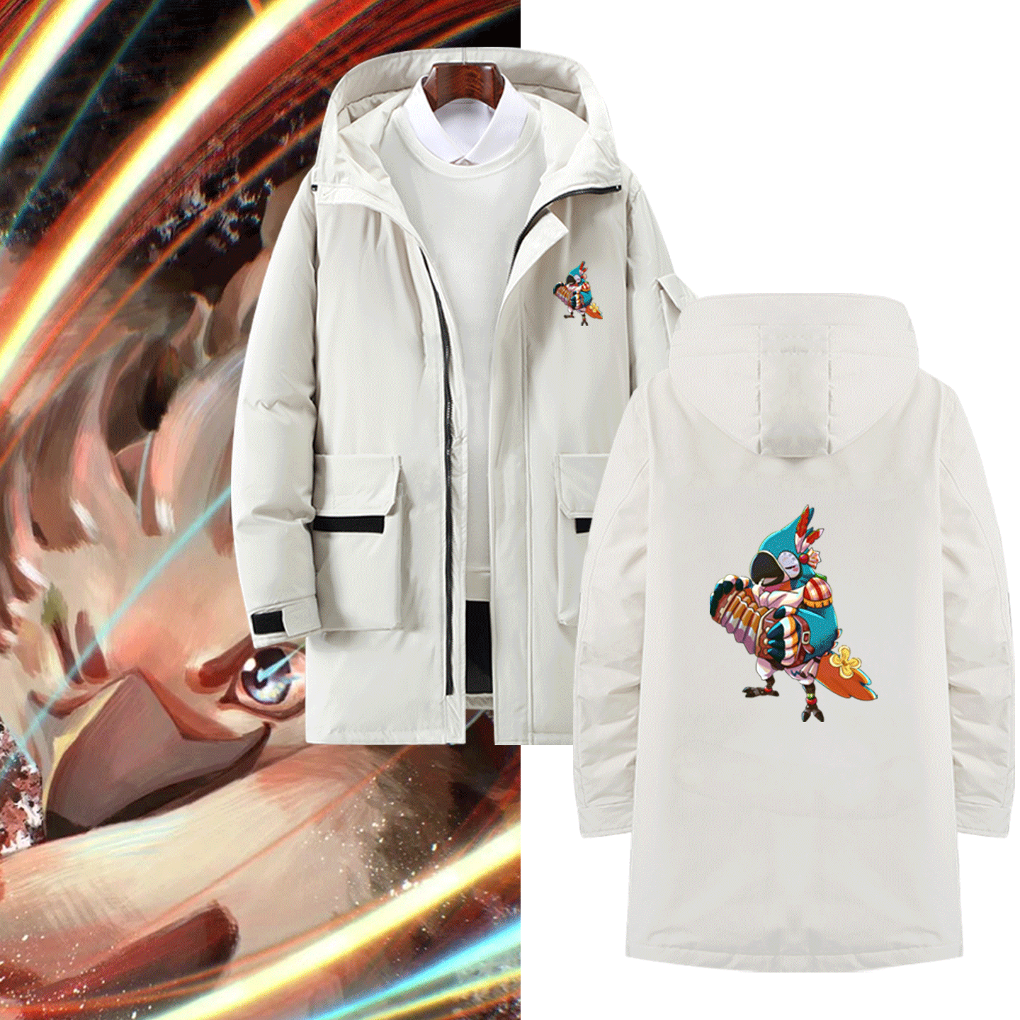 男女情侣联名可定制秋冬中长款羽绒服外套塞尔达传说王国之泪联动