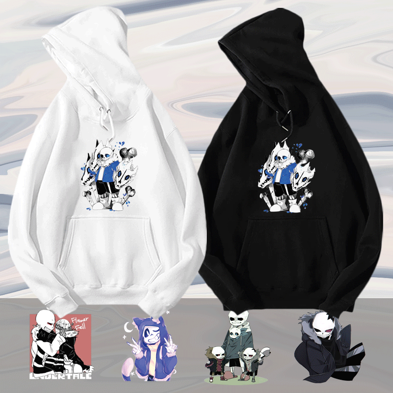 传说之下周边undertale sans二次元游戏男女学生情侣连帽卫衣服