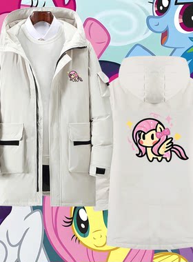 男女休闲百搭潮带帽拉链羽绒服