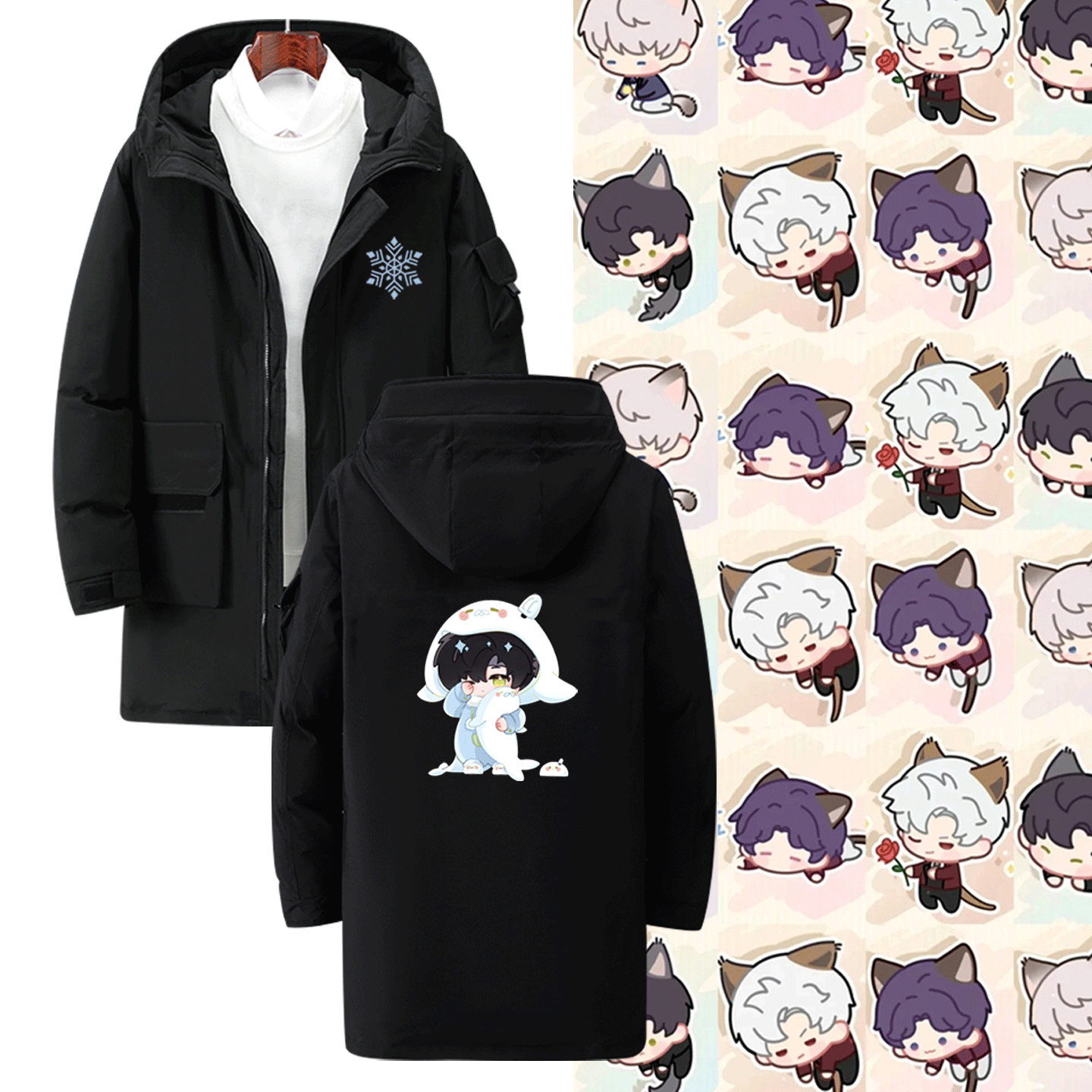 男女休闲百搭冬季带帽拉链羽绒服