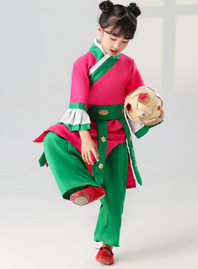 六一少儿群舞蹴鞠舞蹈服儿童书童表演服女童古典舞蹴鞠仕女演出服