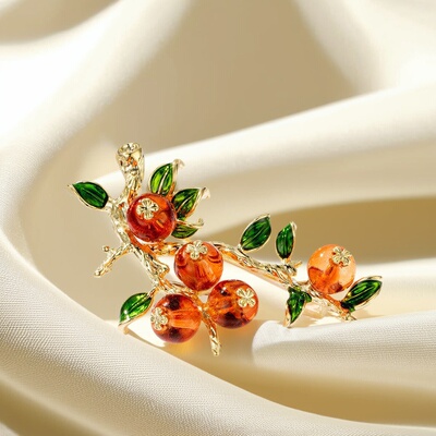 瑞士【设计师】Francesca 柿柿如意胸针复古胸花领针西装大衣别针