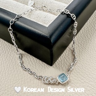 S925纯银绝美肥方海蓝宝手链轻奢精致高级感小众 瑞士Francesca