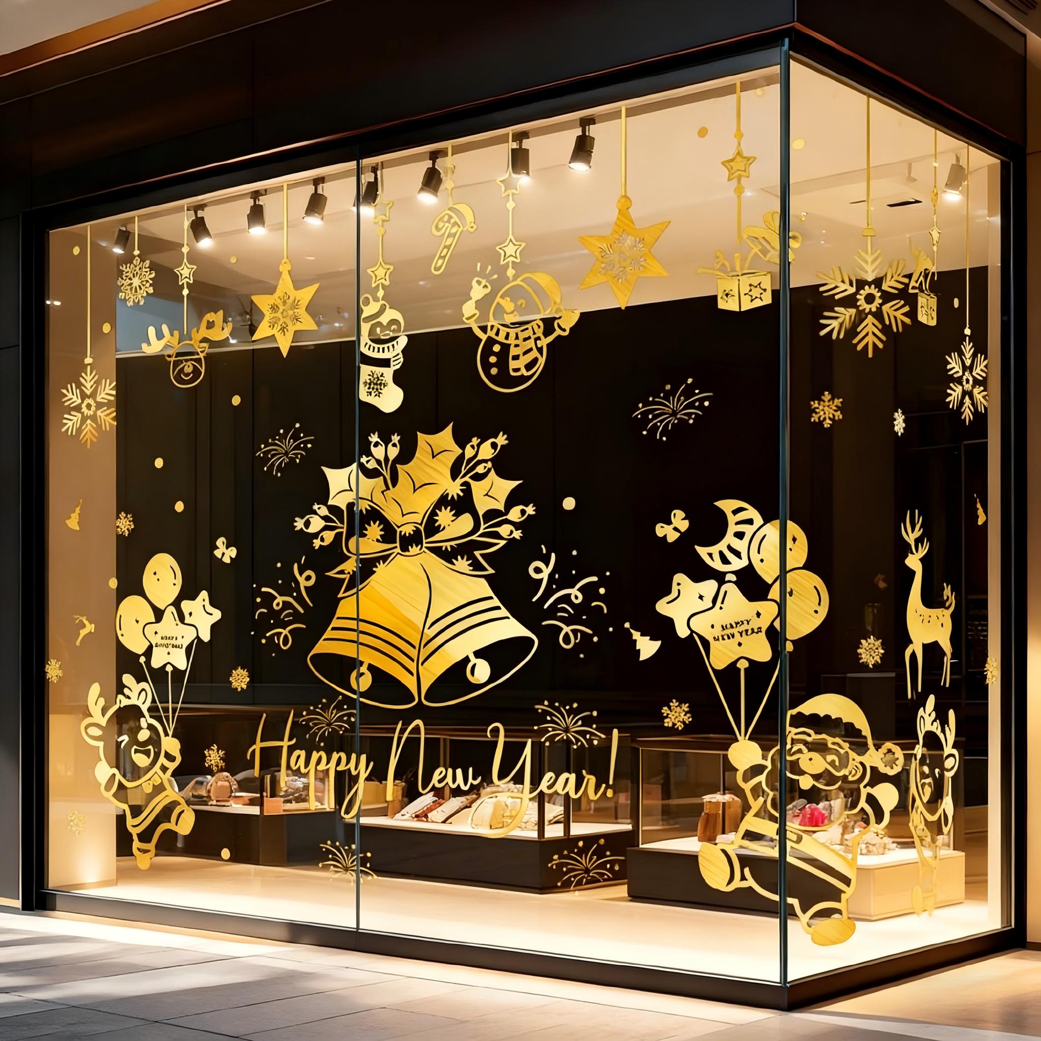 圣诞节装饰品圣诞老人树窗花