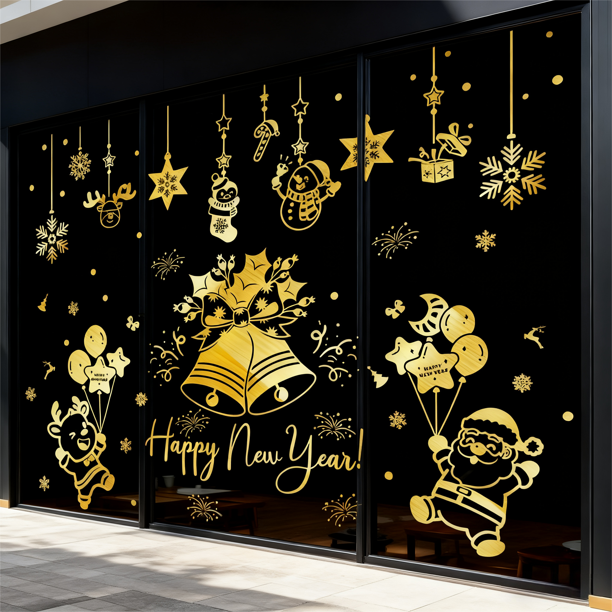 2026圣诞节装饰玻璃贴纸圣诞老人