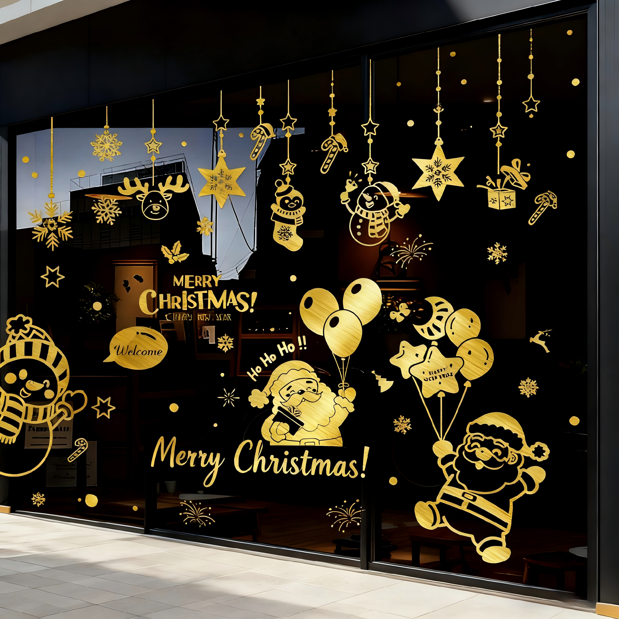 圣诞树装饰窗花贴玻璃贴纸圣诞节