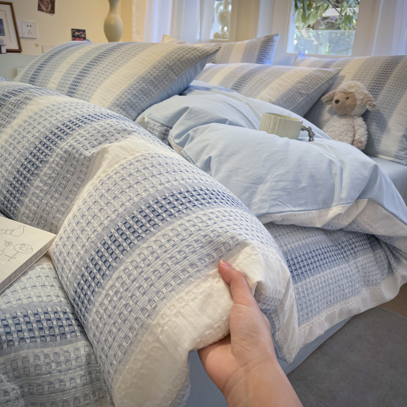 A类母婴级100全棉床上四件套新款高级感纯棉被套床单床笠三件套