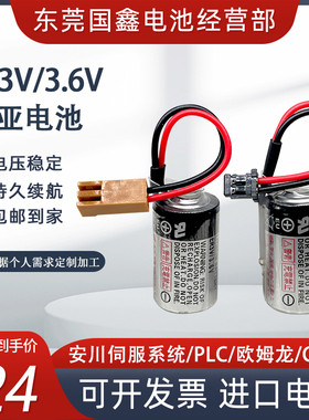 ER3V/3.6V驱动器电池PLC工控 安川伺服系统JZSP-BA01 数控CNC车床