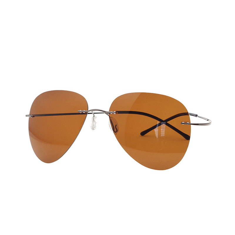 超轻薄无框蛤蟆镜偏光麦克阿瑟同款眼镜女太阳镜无边框茶色墨镜男