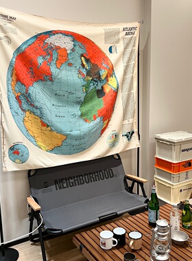 新北欧风格世界地图挂毯挂布墙壁复古装饰布wall hanging背景布